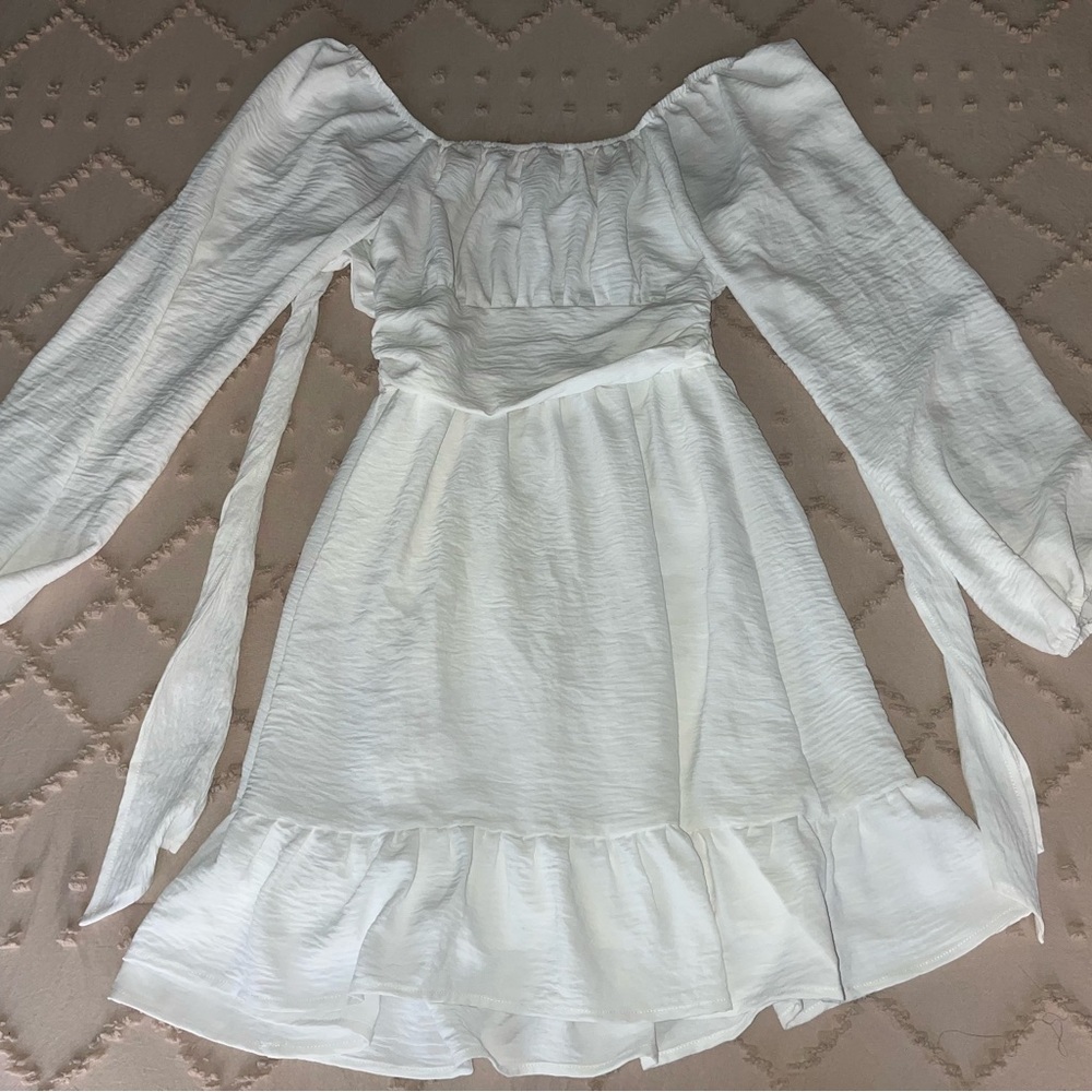 Tie Backless Sexy Dress Ruffle Elastic Waist A-Line Mini Dress